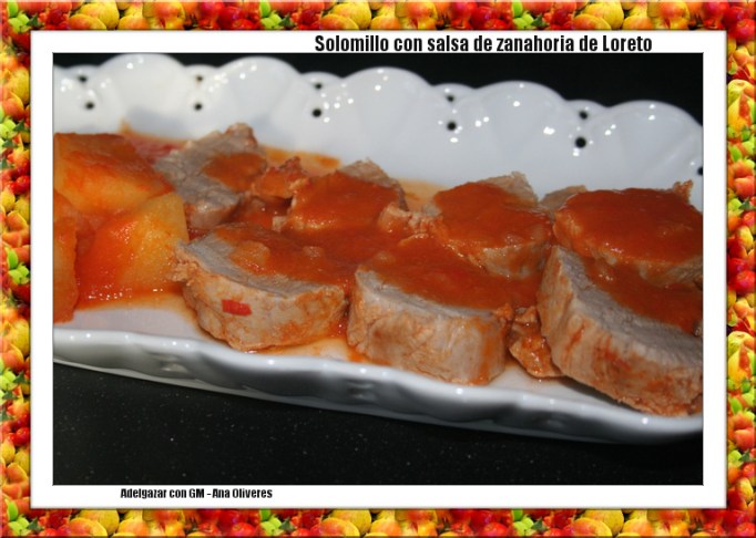 Un solomillo con la salsa de zanahorias de Loreto