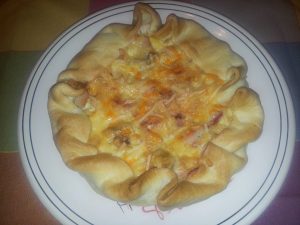 Lourdes M.M. nos trae una quiché de pollo, champiñones y bacon