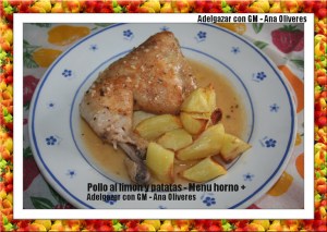 Pollo asado al limon con patatas