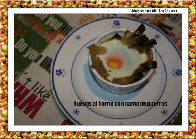huevos al horno con cama de puerros2