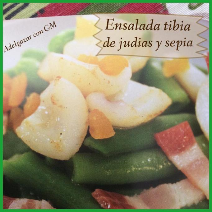 ensalada tibia de judias y sepia
