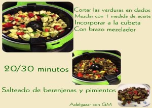 salteado de berenjenas y pimientos