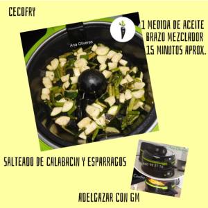 salteado de calabacin y esparragos